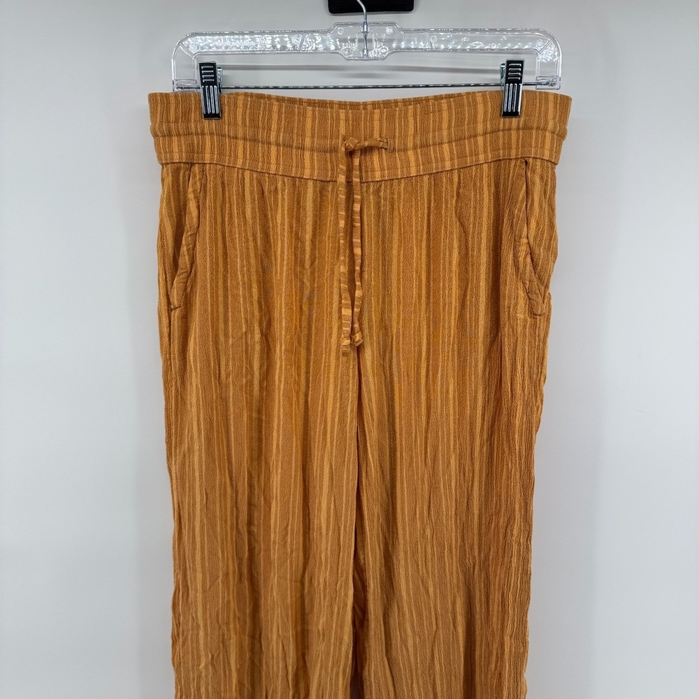 PrAna Fernie Beach Pants Womens Medium Brown Striped Tencel Modal Wide Leg - Picture 2 of 13